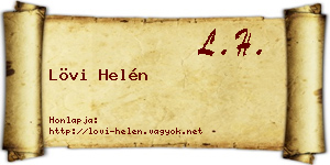 Lövi Helén névjegykártya